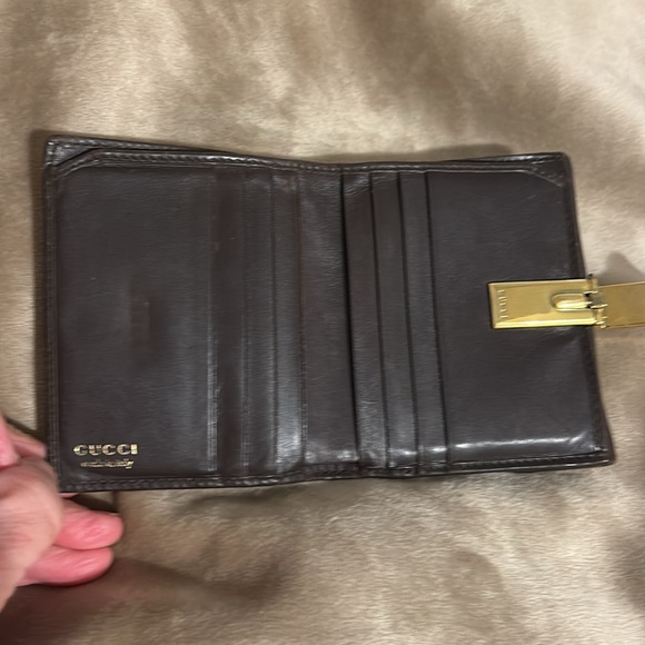 Gucci brown leather get bifold wallet -EUC - Picture 6 of 8